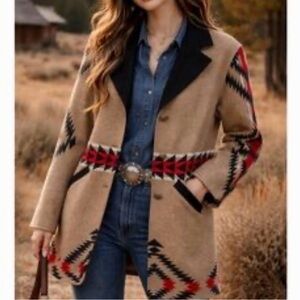 Pendleton Virgin Wool Aztec Tribal South Western Boho Blanket Coat (Stunning 🤩 )
